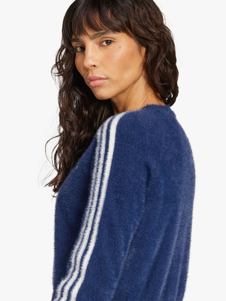 ADIDAS cardigan fluffy knitted donna blu