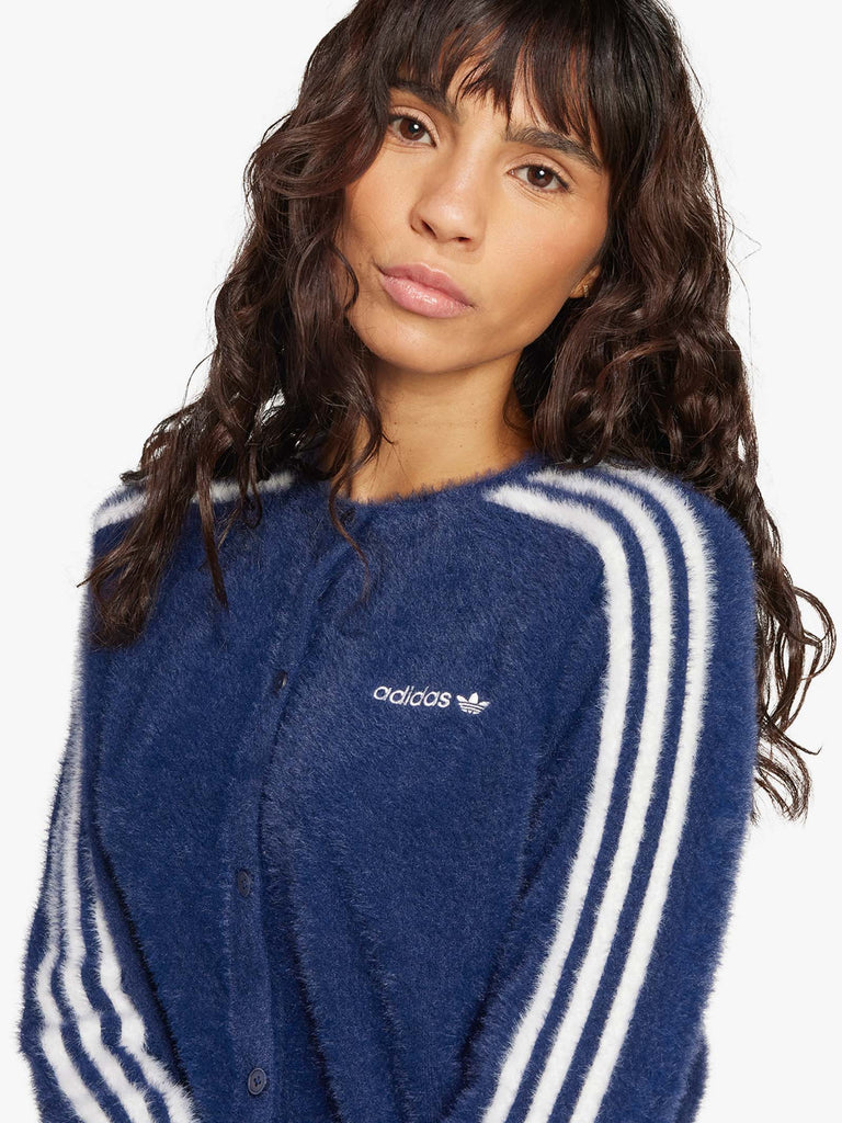 ADIDAS cardigan fluffy knitted donna blu