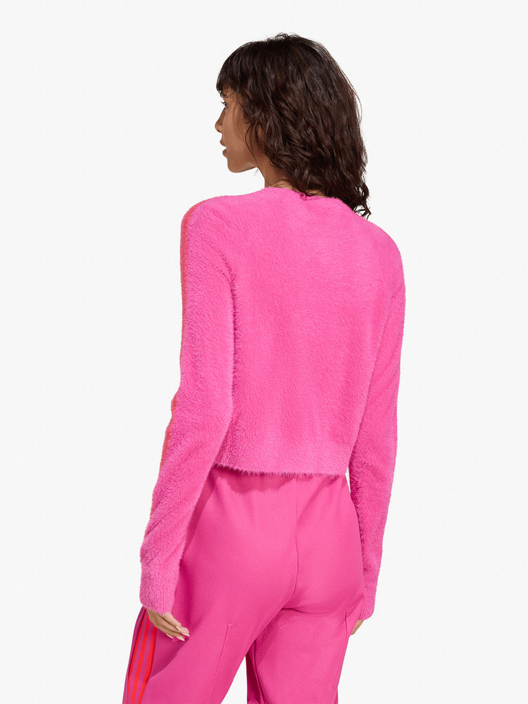 ADIDAS cardigan fluffy knitted donna fucsia