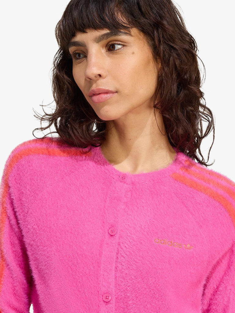 ADIDAS cardigan fluffy knitted donna fucsia
