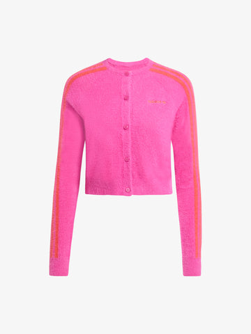ADIDAS cardigan fluffy knitted donna fucsia