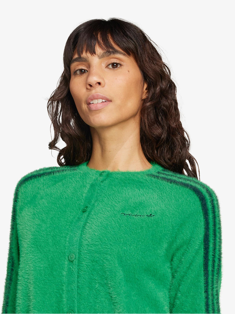 ADIDAS cardigan fluffy knitted donna verde