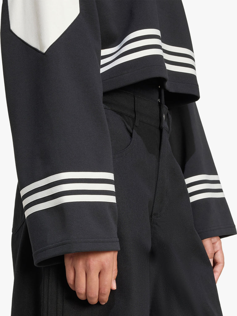 ADIDAS felpa girocollo blocking crewneck donna nero cotone