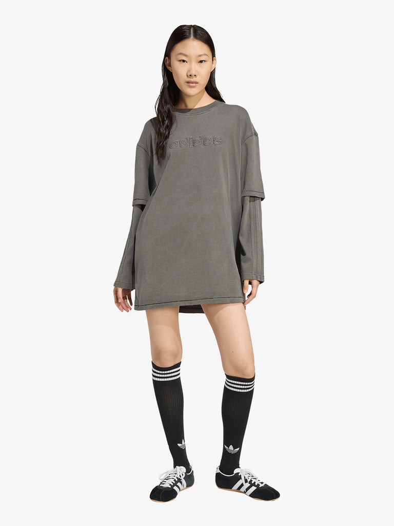 ADIDAS abito corto a strati donna nero cotone