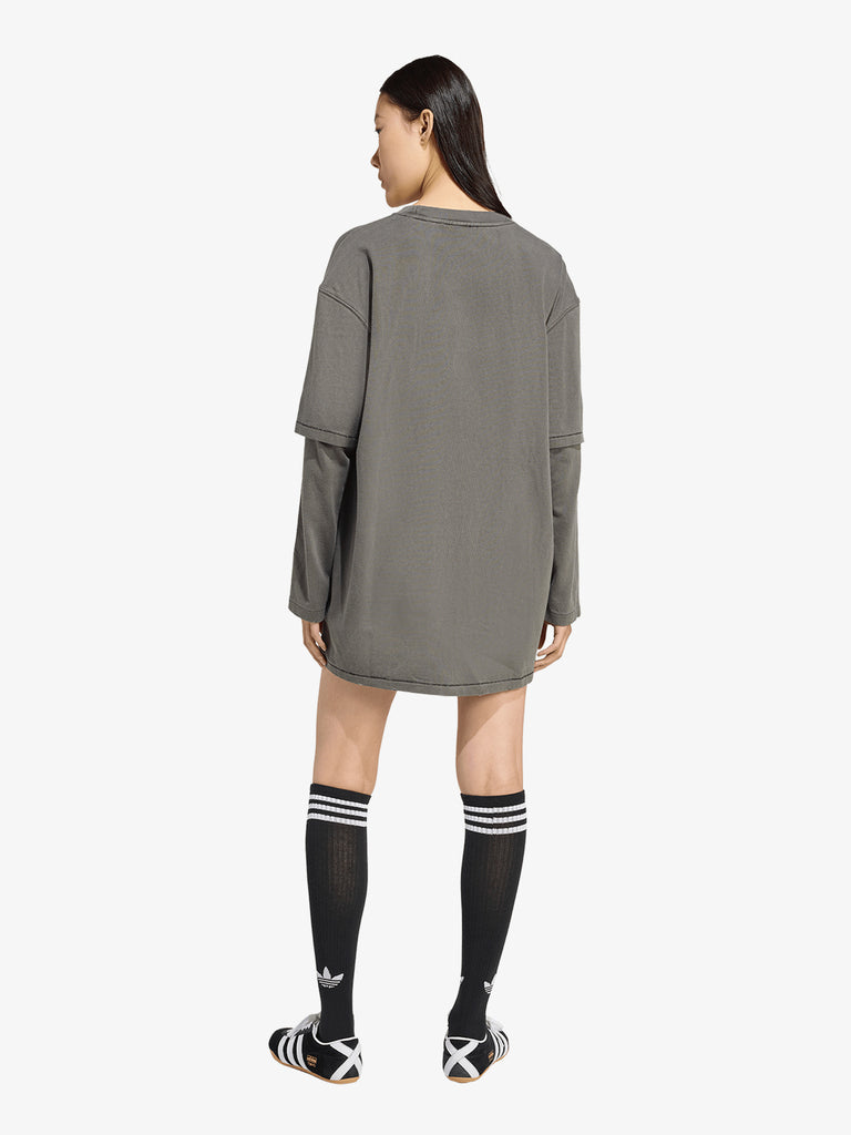 ADIDAS abito corto a strati donna nero cotone