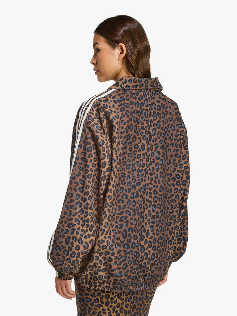 ADIDAS felpa girocollo leopard firebird oversized donna marrone