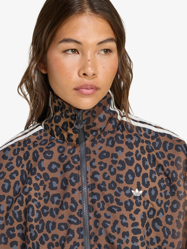 ADIDAS felpa girocollo leopard firebird oversized donna marrone