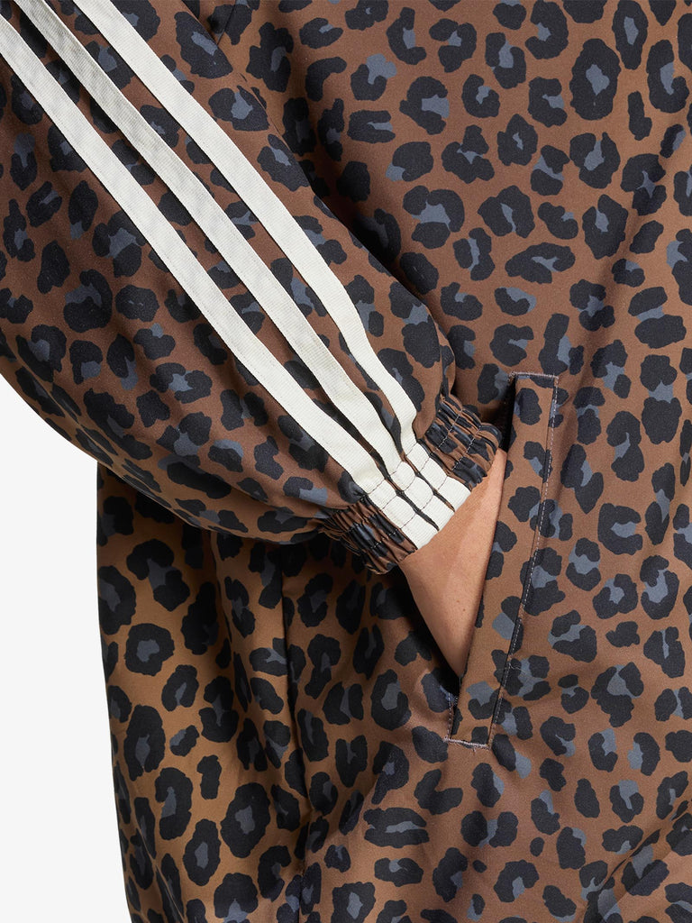 ADIDAS felpa girocollo leopard firebird oversized donna marrone