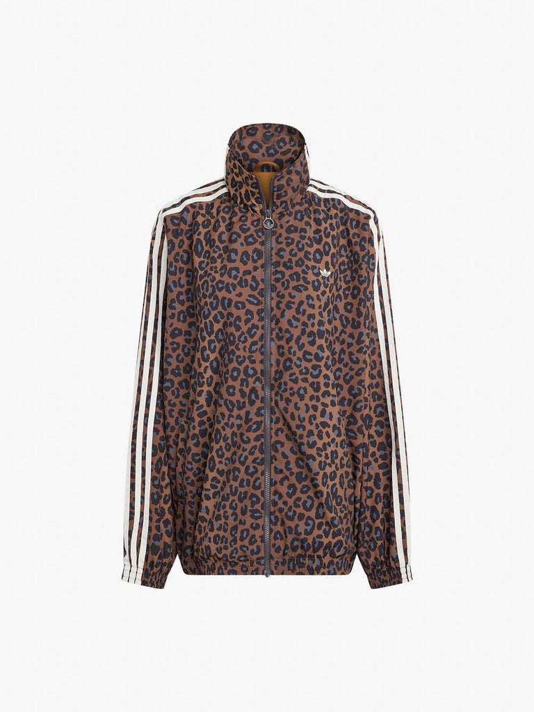 ADIDAS felpa girocollo leopard firebird oversized donna marrone