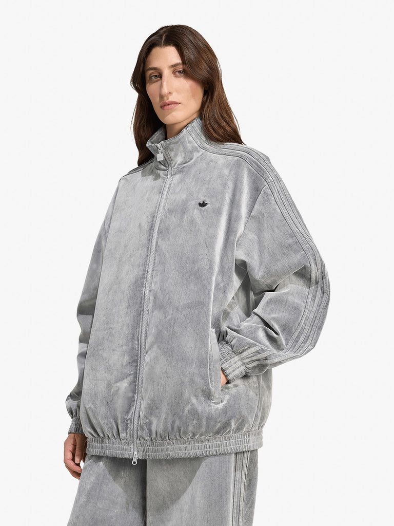ADIDAS felpa girocollo leopard firebird oversized donna grigio cotone