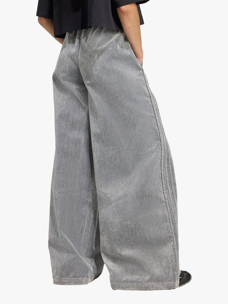 ADIDAS joggers gradient firebird oversized donna grigio cotone