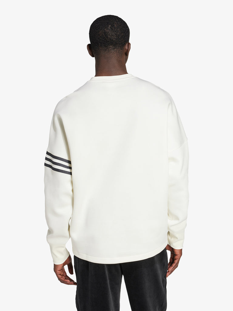 ADIDAS felpa girocollo neuclassics oversize uomo bianco cotone