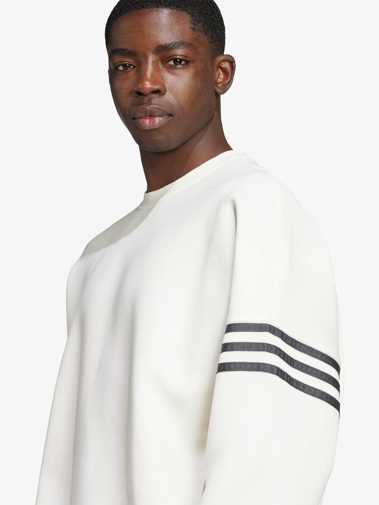 ADIDAS felpa girocollo neuclassics oversize uomo bianco cotone