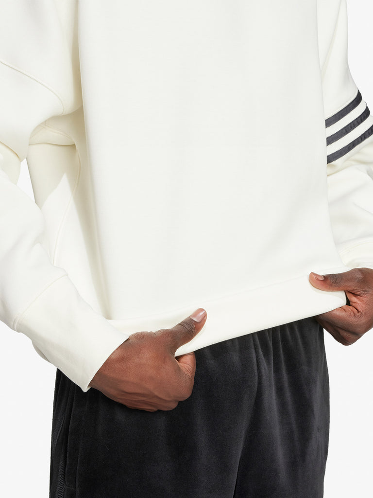 ADIDAS felpa girocollo neuclassics oversize uomo bianco cotone