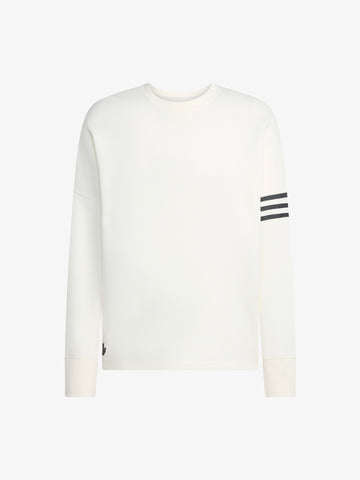 ADIDAS felpa girocollo neuclassics oversize uomo bianco cotone
