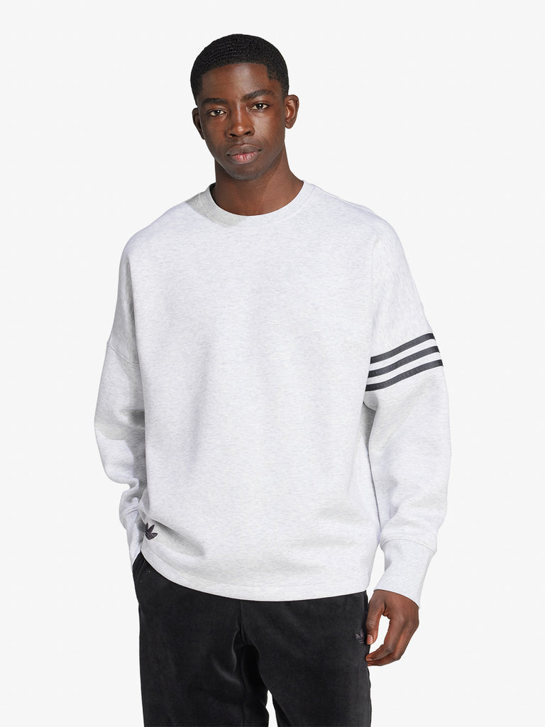 ADIDAS felpa girocollo neuclassics oversize uomo grigio cotone