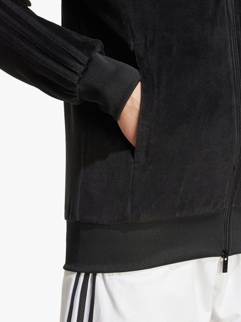 ADIDAS felpa girocollo sst adicolor velour uomo nero cotone