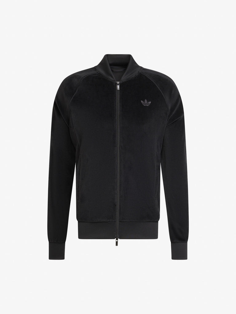 ADIDAS felpa girocollo sst adicolor velour uomo nero cotone