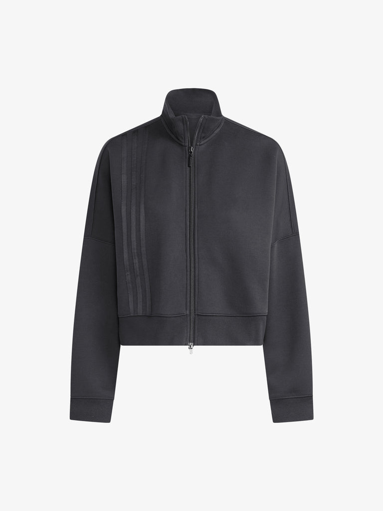 ADIDAS felpa girocollo 3 stripes zipup donna nero cotone