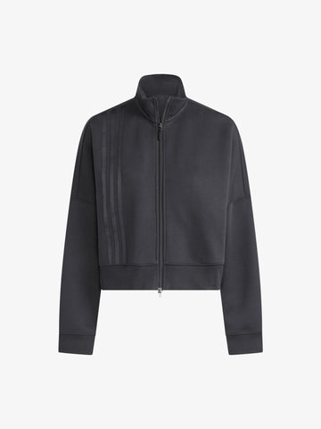 ADIDAS felpa girocollo 3 stripes zipup donna nero cotone