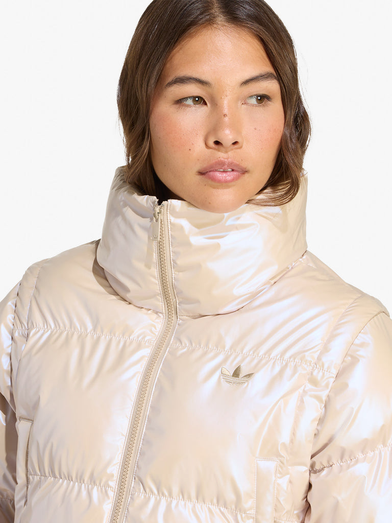 ADIDAS giubbotto glossy puff donna beige