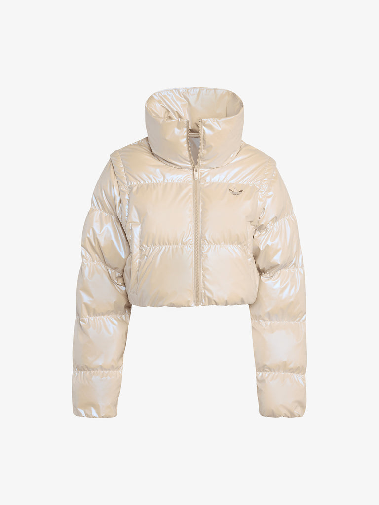 ADIDAS giubbotto glossy puff donna beige