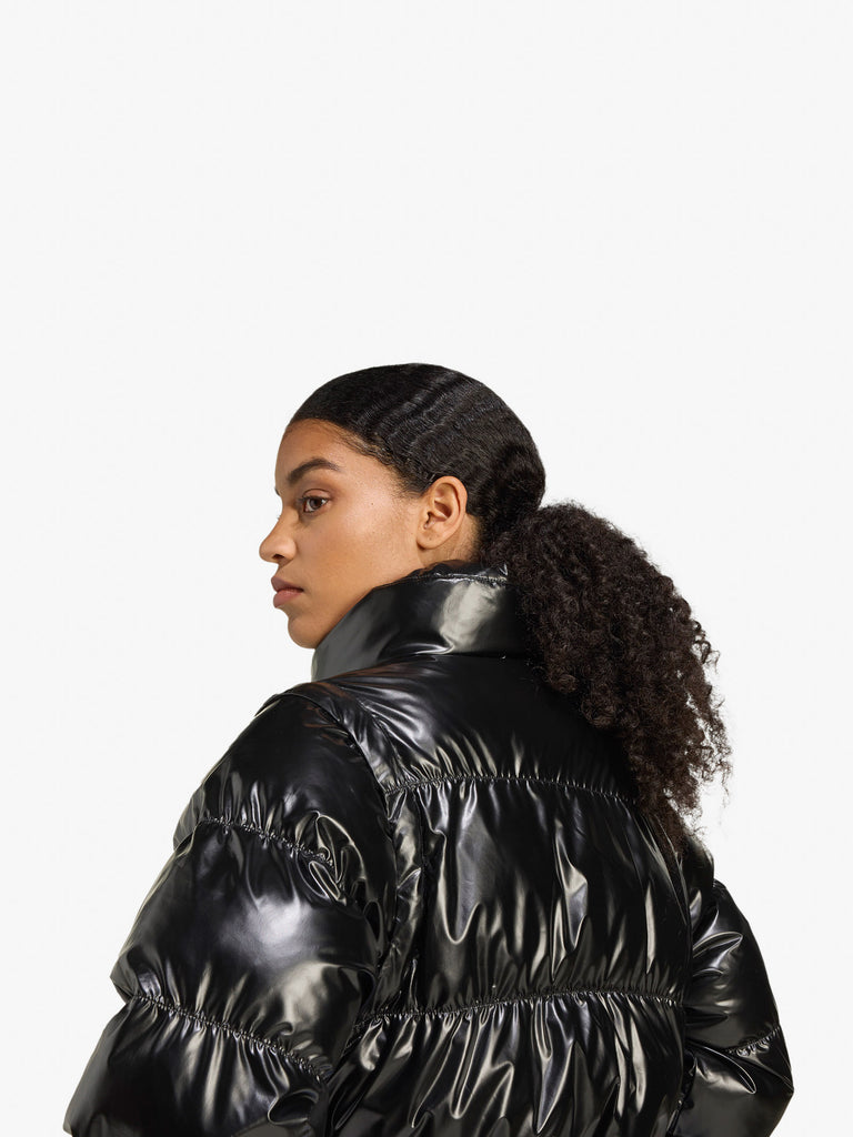 ADIDAS giubbotto glossy puff donna nero