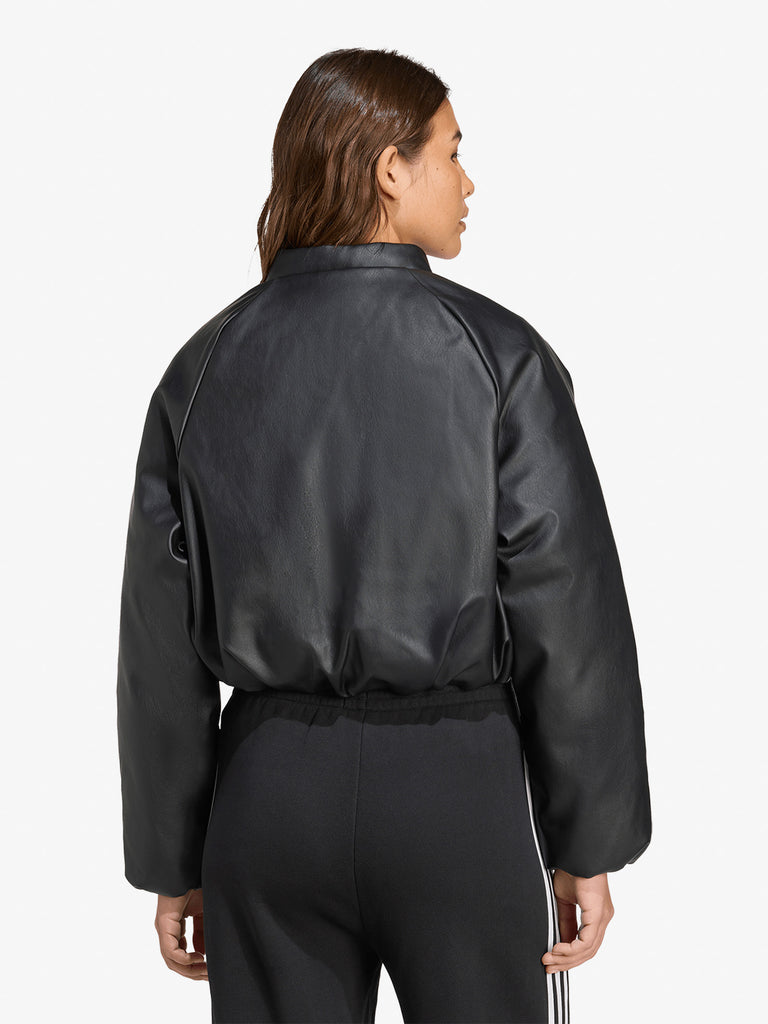 ADIDAS giubbotto pleather bomber donna nero
