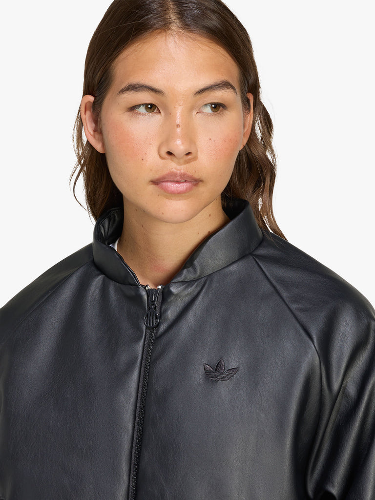 ADIDAS giubbotto pleather bomber donna nero
