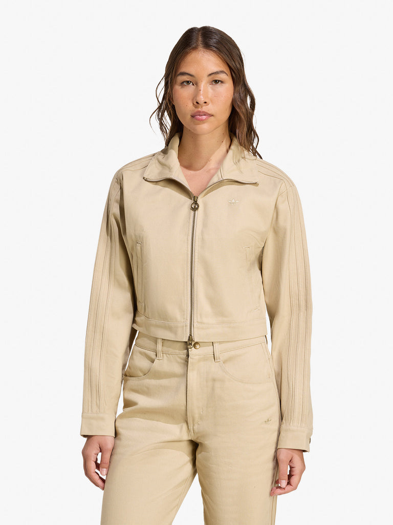 ADIDAS giubbotto firebird cropped donna beige cotone