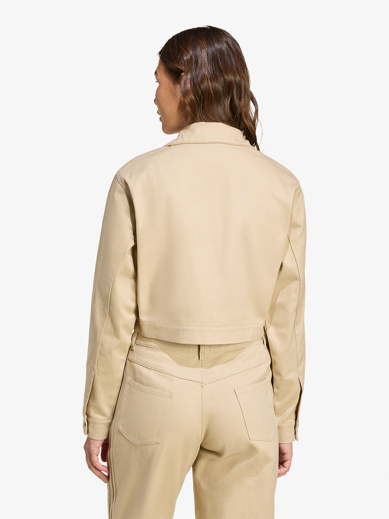 ADIDAS giubbotto firebird cropped donna beige cotone