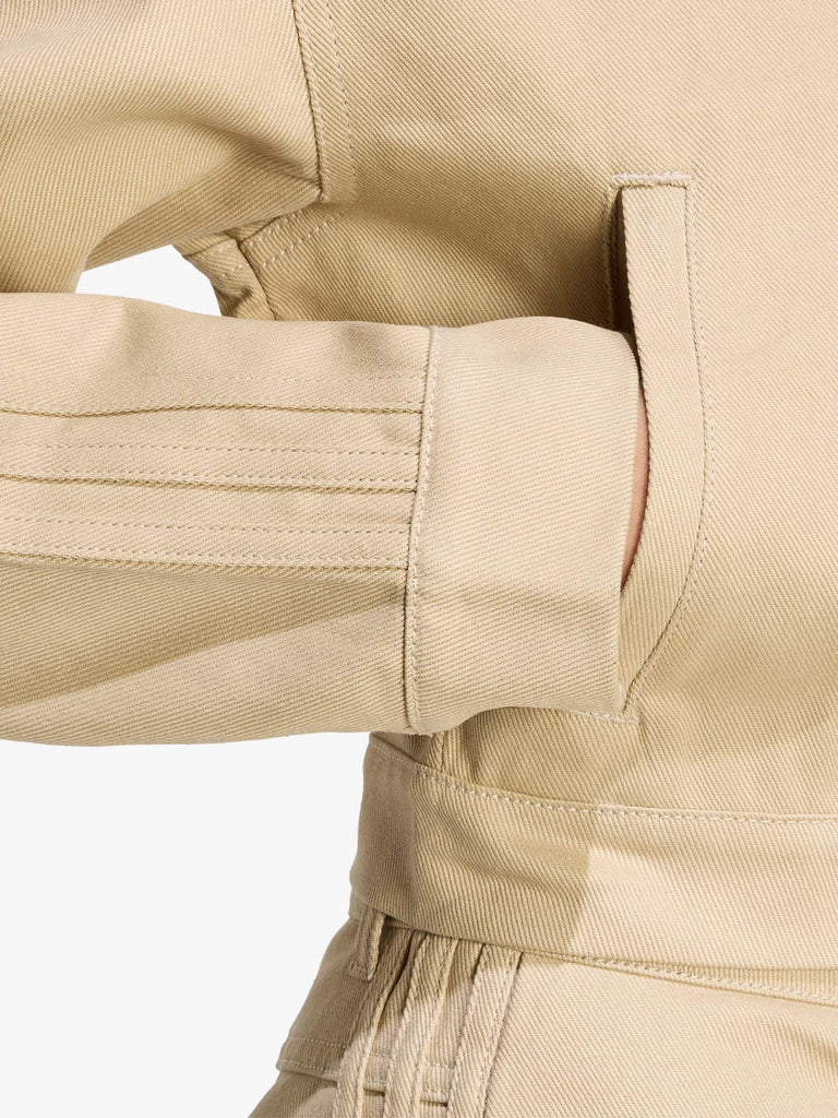 ADIDAS giubbotto firebird cropped donna beige cotone