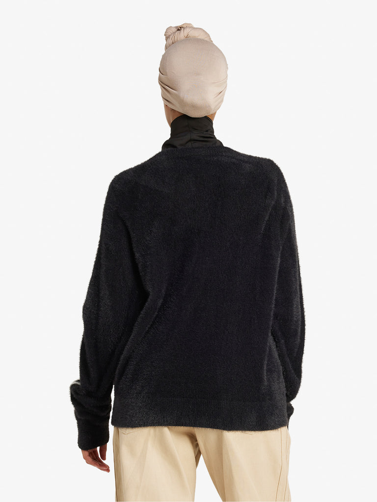 ADIDAS felpa girocollo holiday sweater donna nero