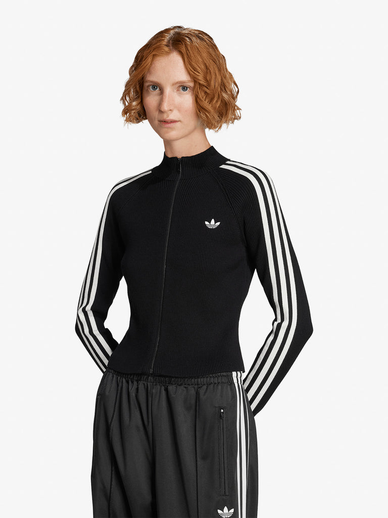 ADIDAS felpa girocollo adicolor 3-stripes donna nero