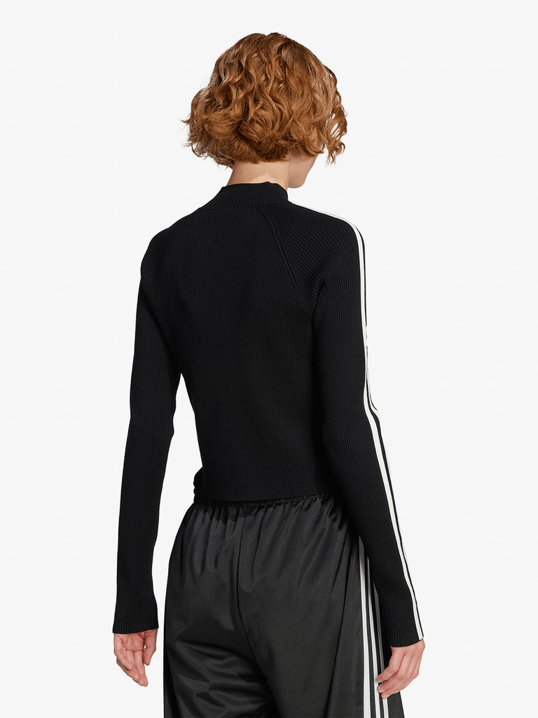 ADIDAS felpa girocollo adicolor 3-stripes donna nero