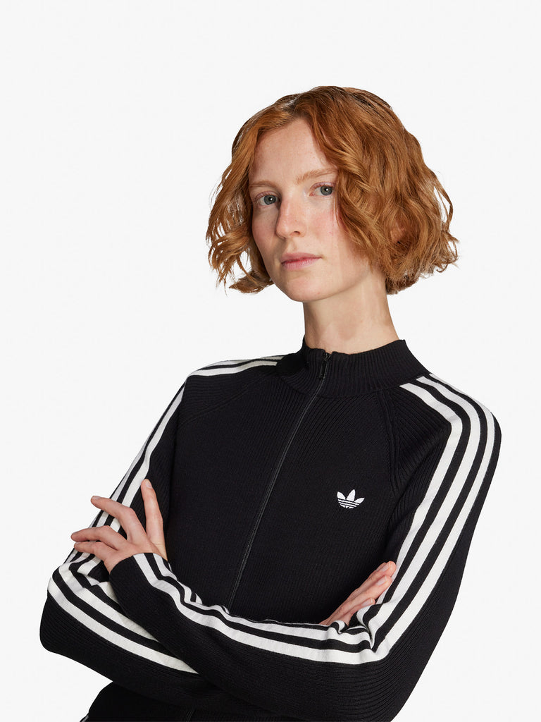 ADIDAS felpa girocollo adicolor 3-stripes donna nero