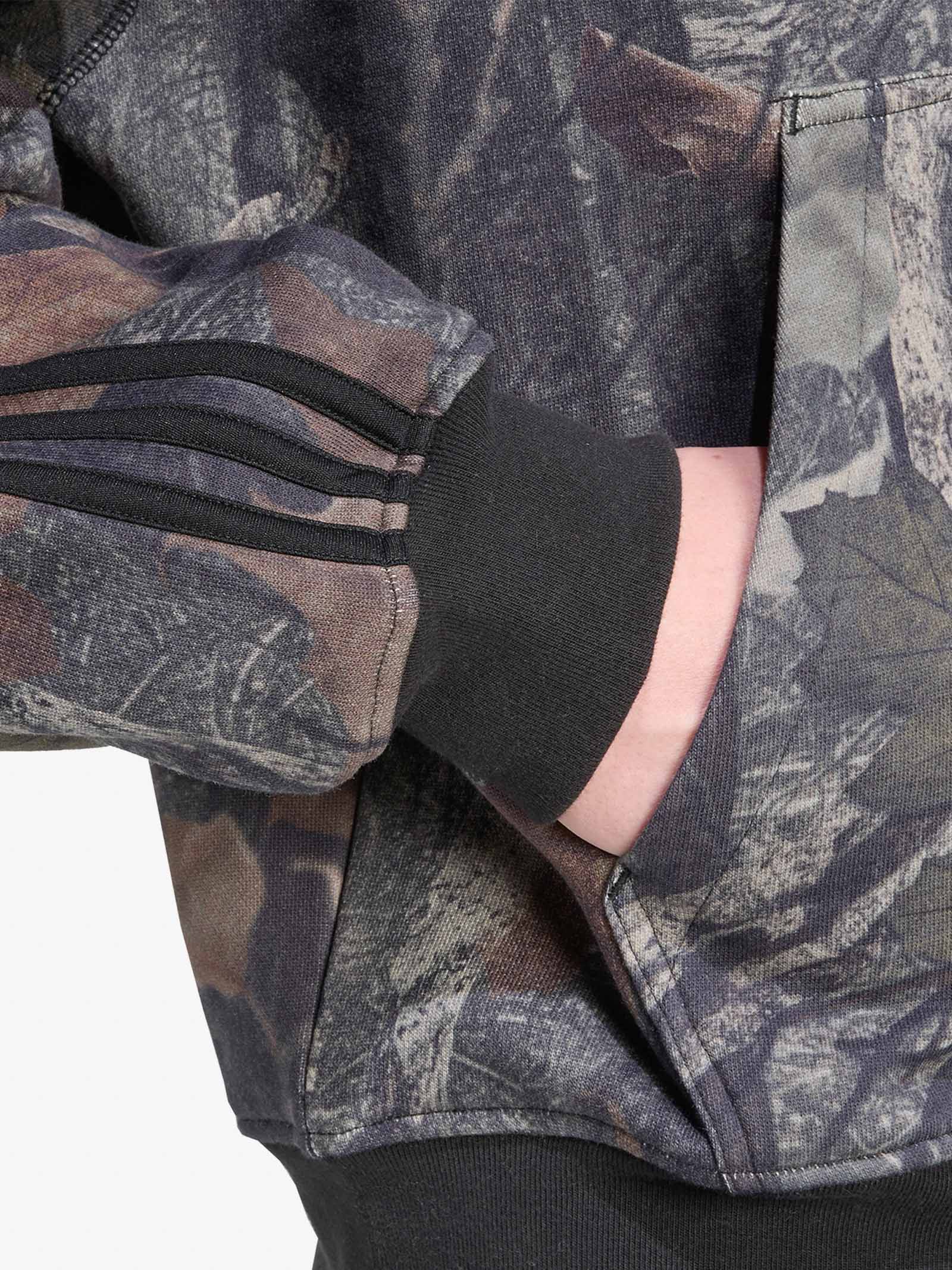 ADIDAS felpa con cappuccio camo full zip uomo nero cotone, image size:1600x2134