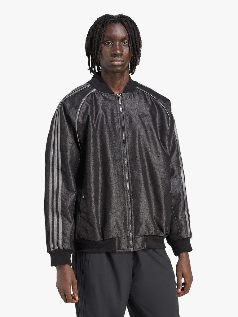 ADIDAS giubbotto denim uomo nero cotone