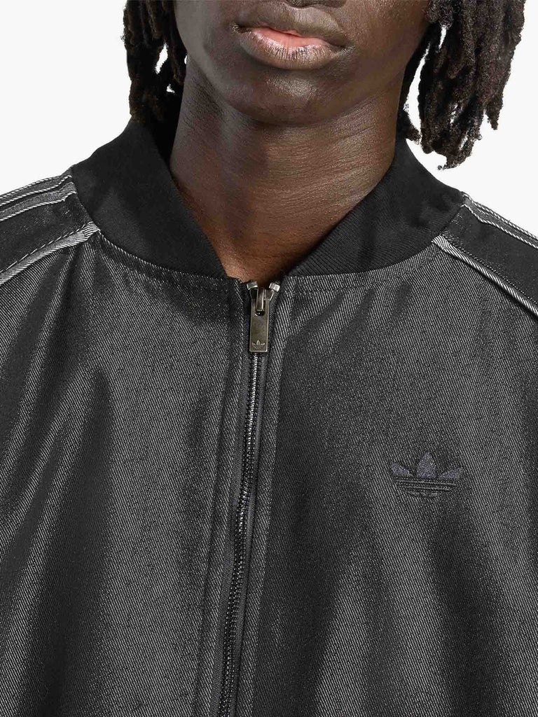 ADIDAS giubbotto denim uomo nero cotone
