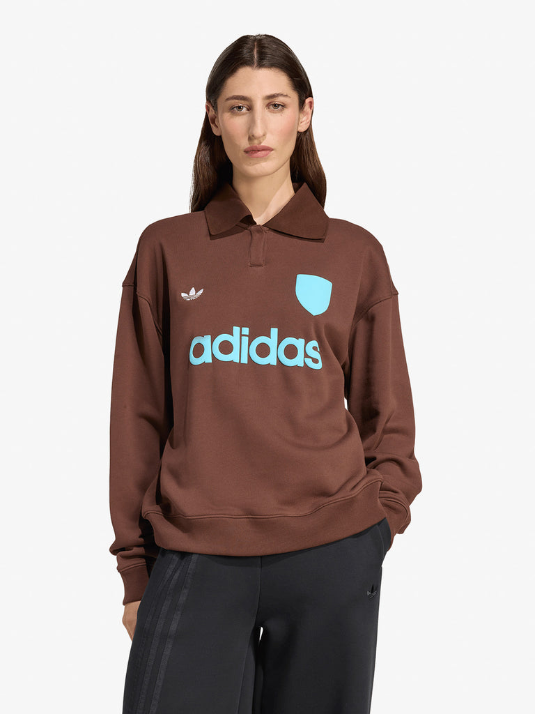 ADIDAS polo graphic donna marrone cotone