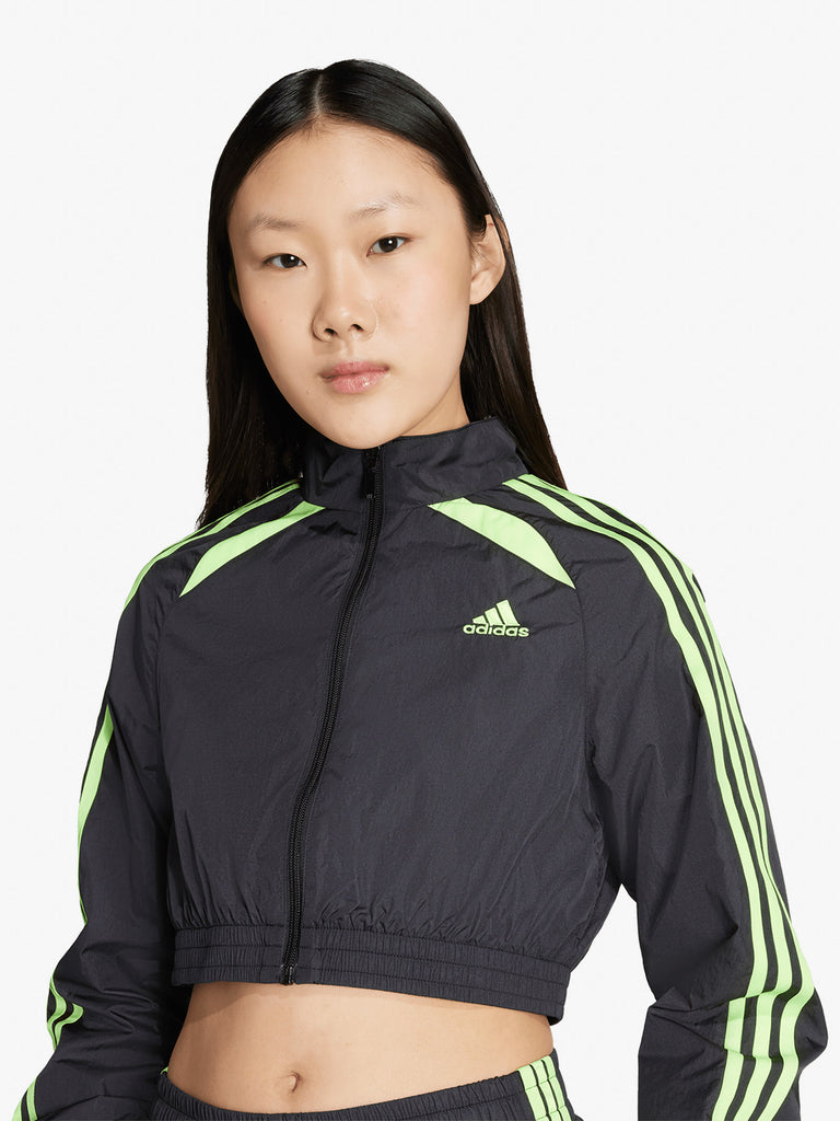 ADIDAS felpa girocollo teamgeist adicolor cropped donna nero