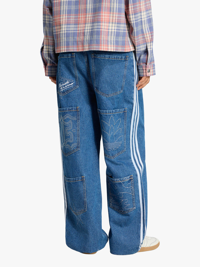 ADIDAS jeans originals baggy donna blu cotone