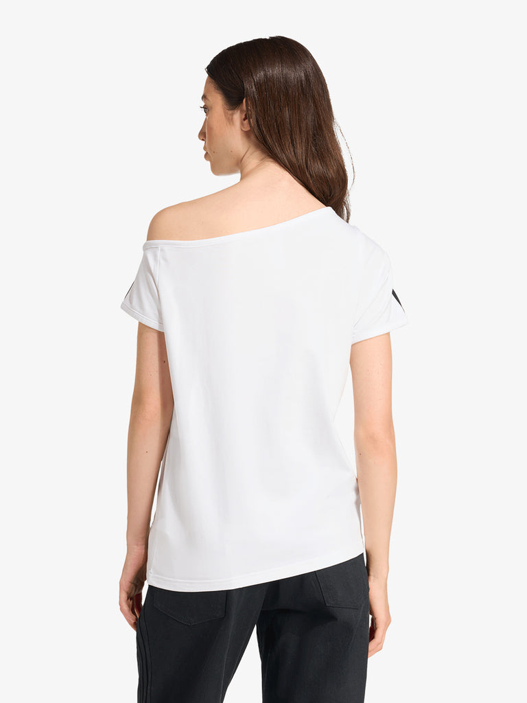 ADIDAS t-shirt originals campus 2000 off donna bianco cotone