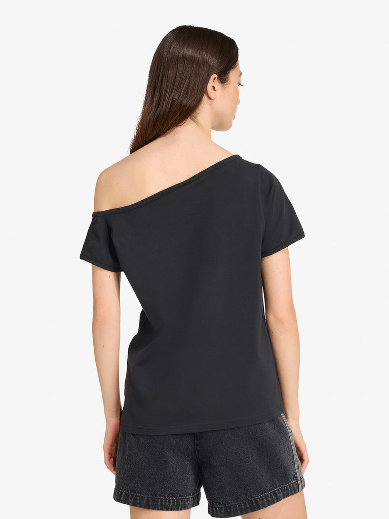 ADIDAS t-shirt originals campus 2000 off donna nero cotone