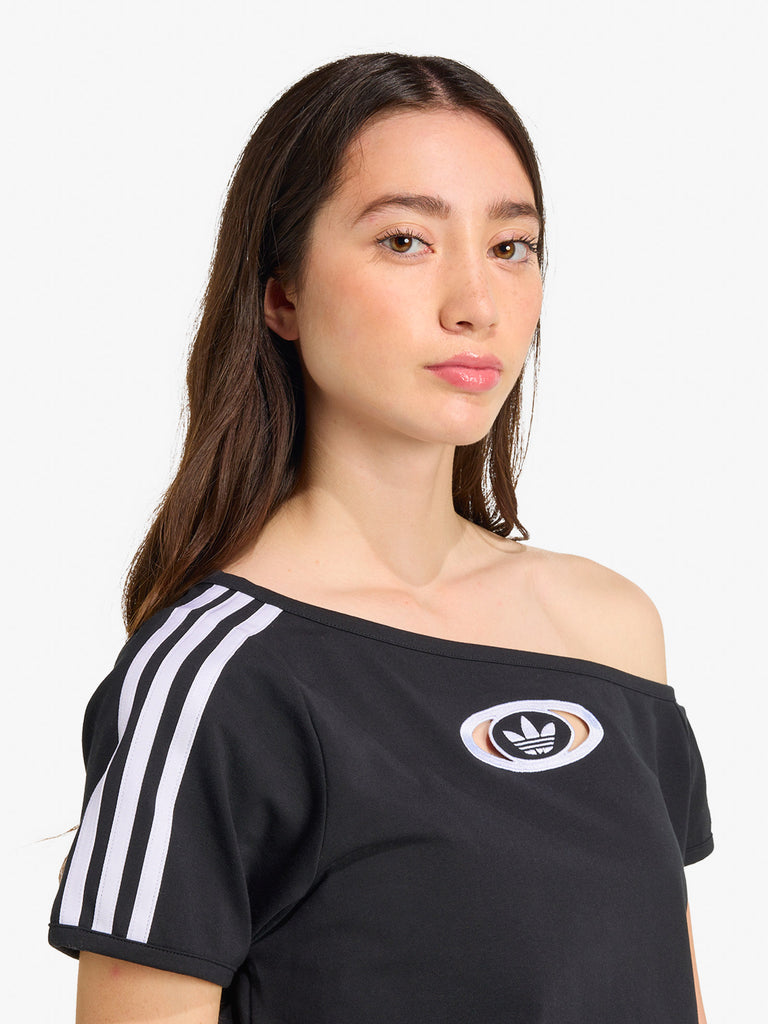 ADIDAS t-shirt originals campus 2000 off donna nero cotone