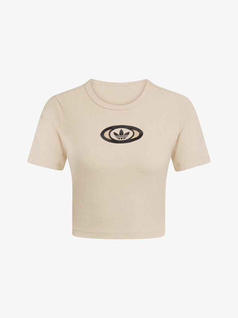 ADIDAS t-shirt originals campus 2000 back cut out donna beige