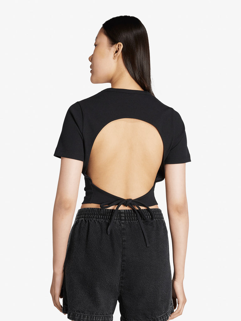 ADIDAS t-shirt originals campus 2000 back cut out donna nero