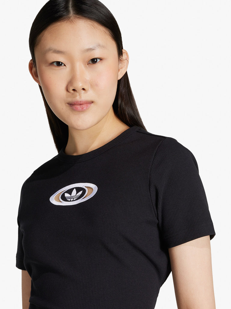 ADIDAS t-shirt originals campus 2000 back cut out donna nero