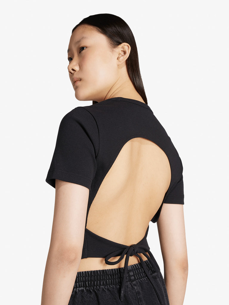 ADIDAS t-shirt originals campus 2000 back cut out donna nero