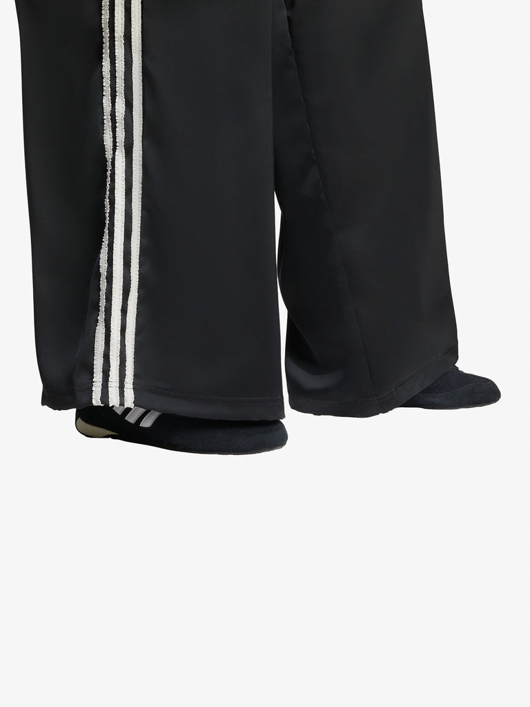 ADIDAS pantaloni originals satin ruffle 3-stripes donna nero